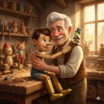 historinha boneco de madeira