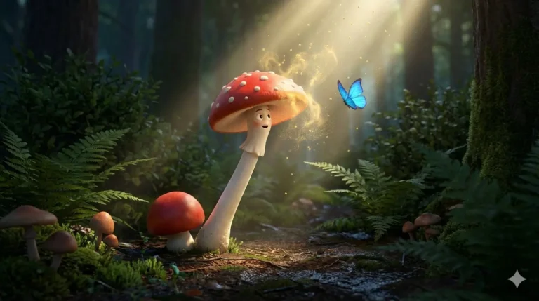 O Cogumelo Curioso na Floresta Escura