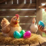 Os Ovos Coloridos de Berta/História infantil para ler historinha de galinha