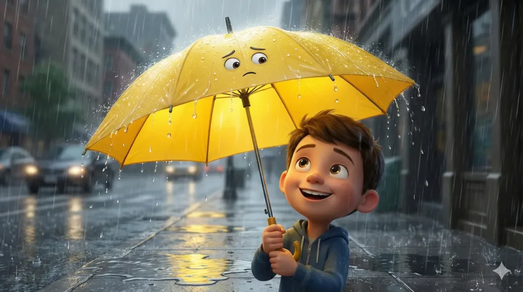 O guarda-chuvas amarelo