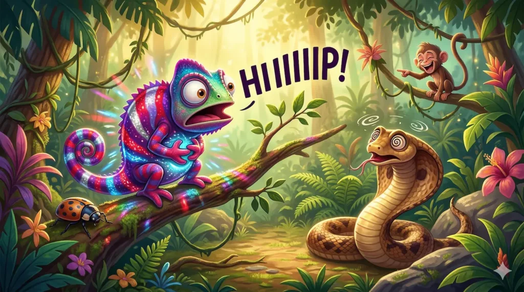 O Camaleão com Soluço/história infantil
