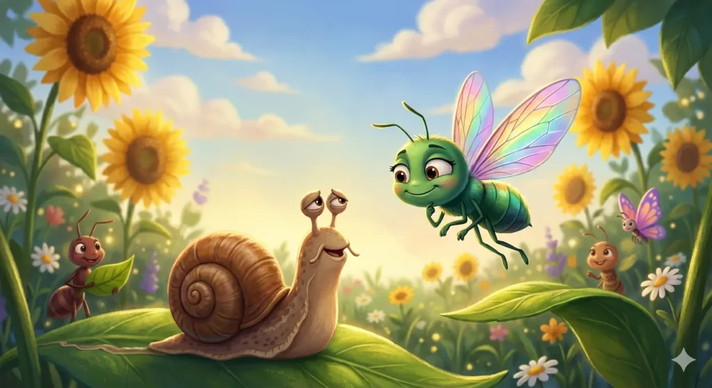 A Mosquinha Tagarela e a Lição do Sábio Caracol